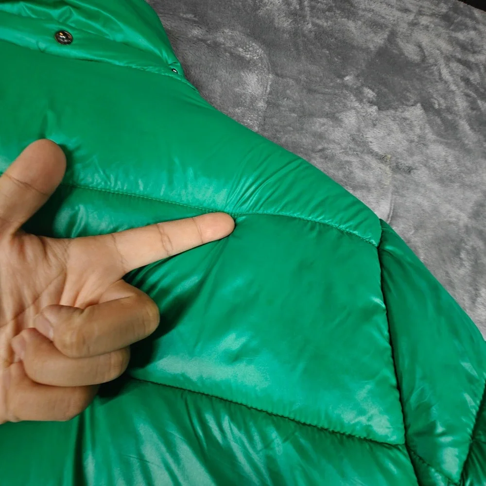 Vintage Nike Green Quilted Puffer Jacket Hooded Full Zip XL Cold Weather Coat